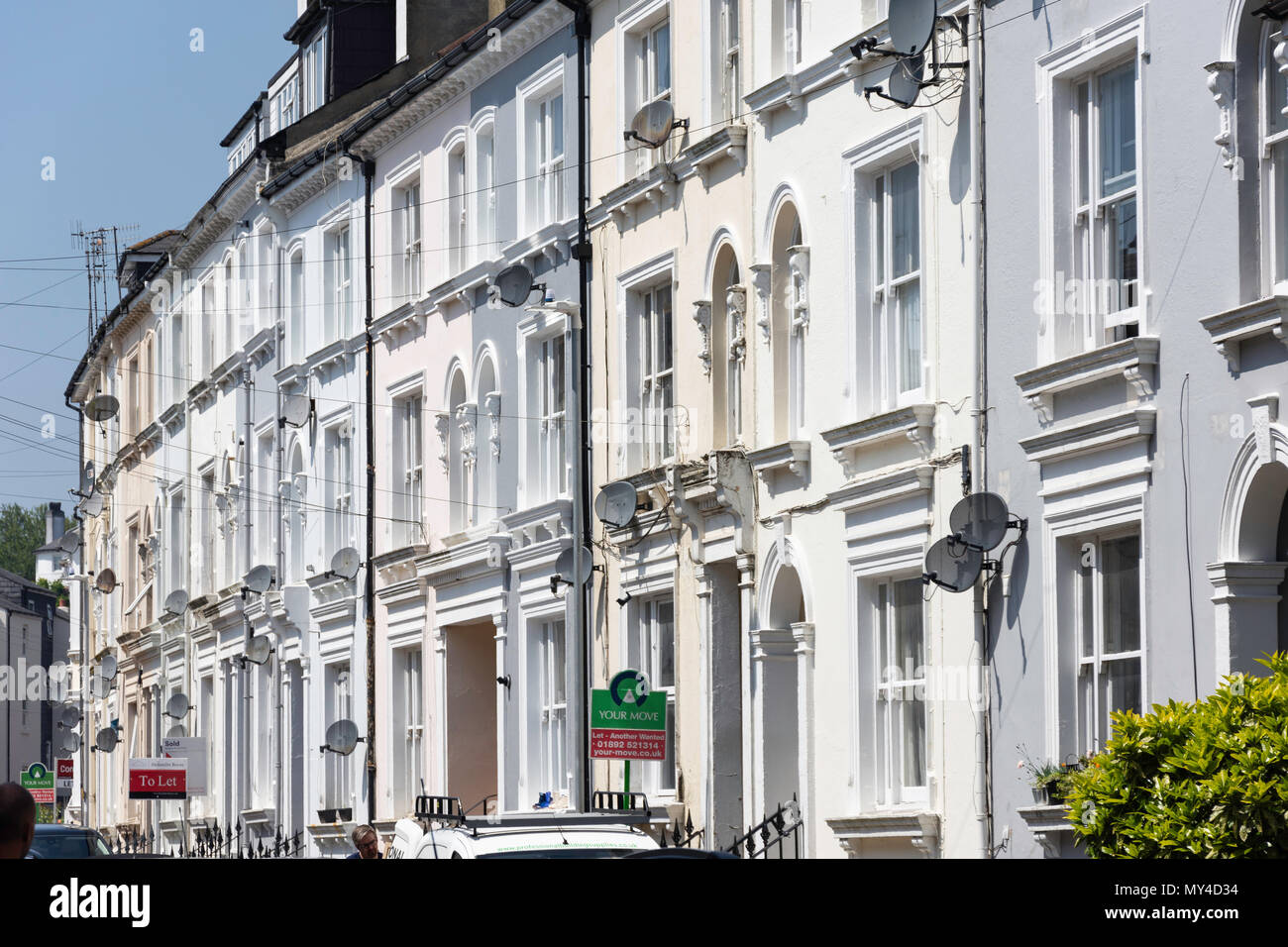 Terraced houses, Dudley Road, Royal Tunbridge Wells, Kent, England