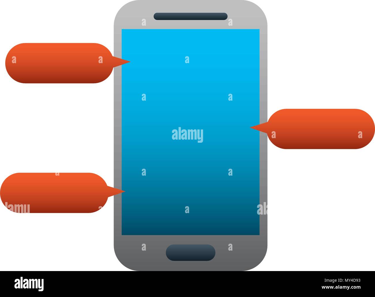 smartphone device with speech bubbles isolated icon vector illustration ...
