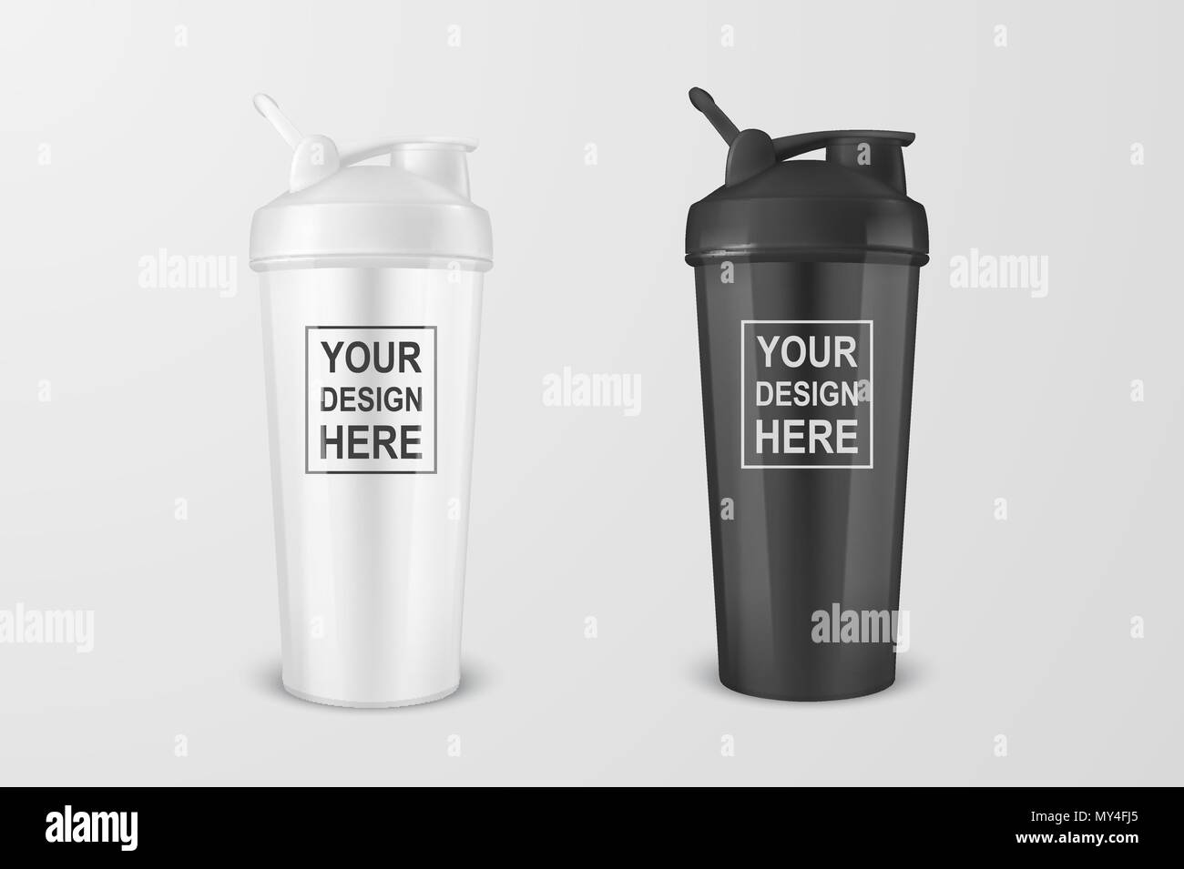 Download Vector Realistic 3d White And Black Empty Glossy Metal Shaker For Sports Nutrition Icon Set Closeup On White Background Design Template Of Packaging Mockup For Graphics Front View Stock Vector Image
