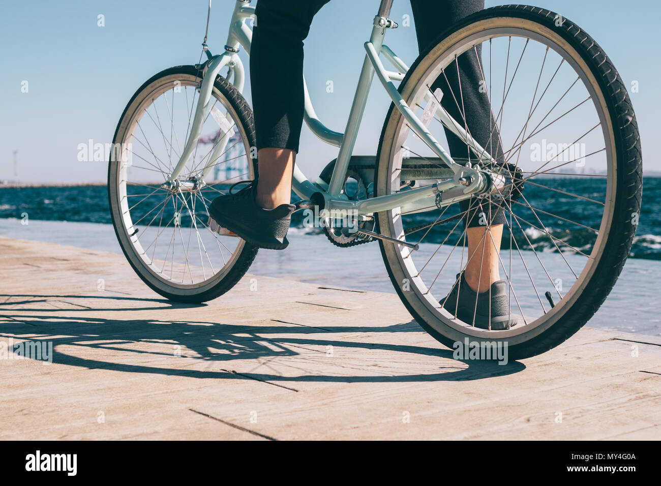 Feet up on bike hi-res stock photography and images - Alamy