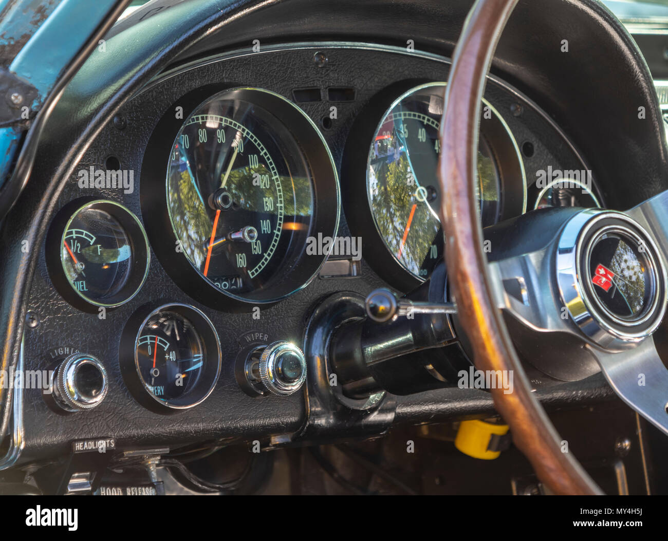 Chevrolet Corvette car rally, Kennewick, Washington, USA Stock Photo