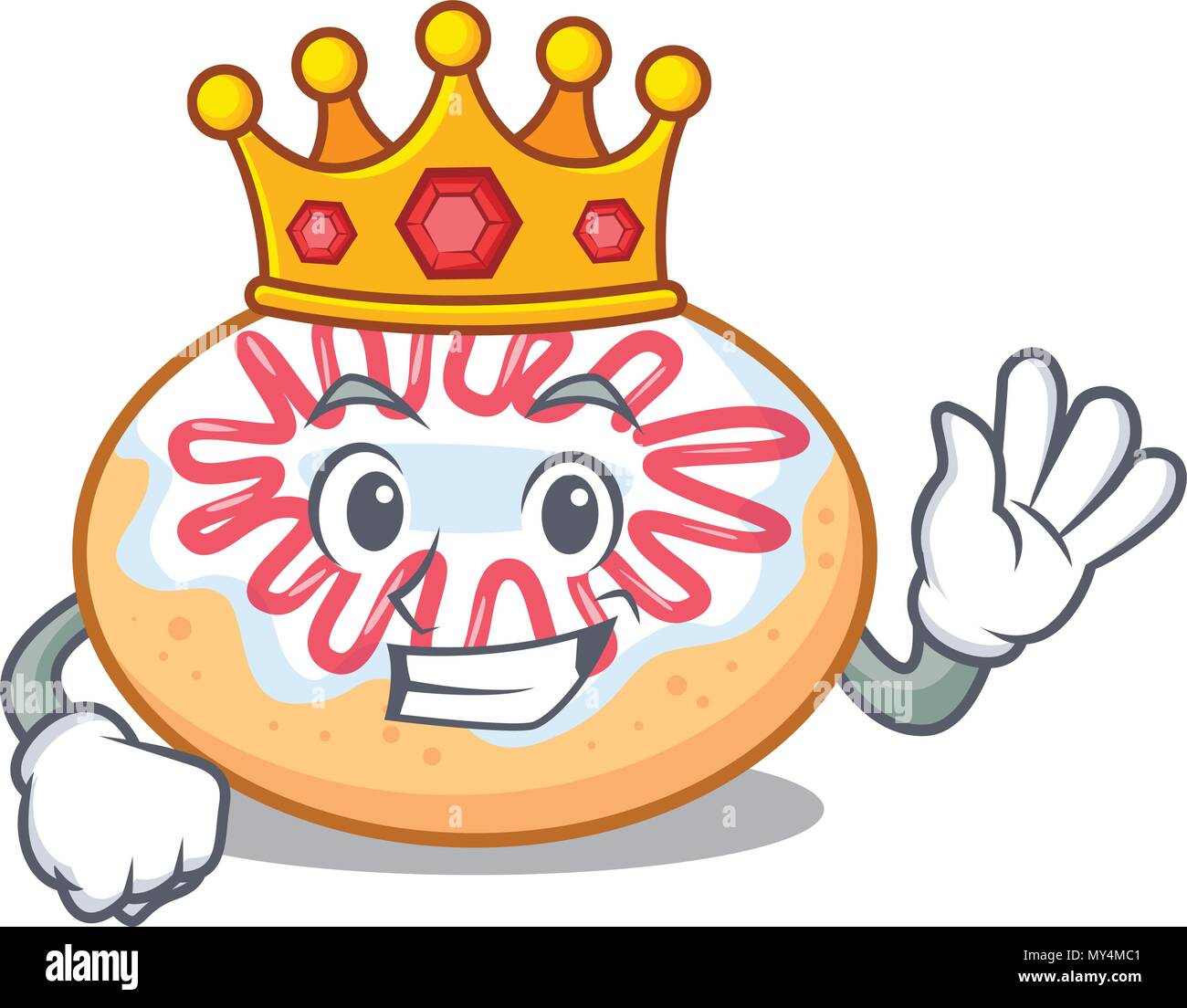 King jelly donut mascot cartoon Stock Vector