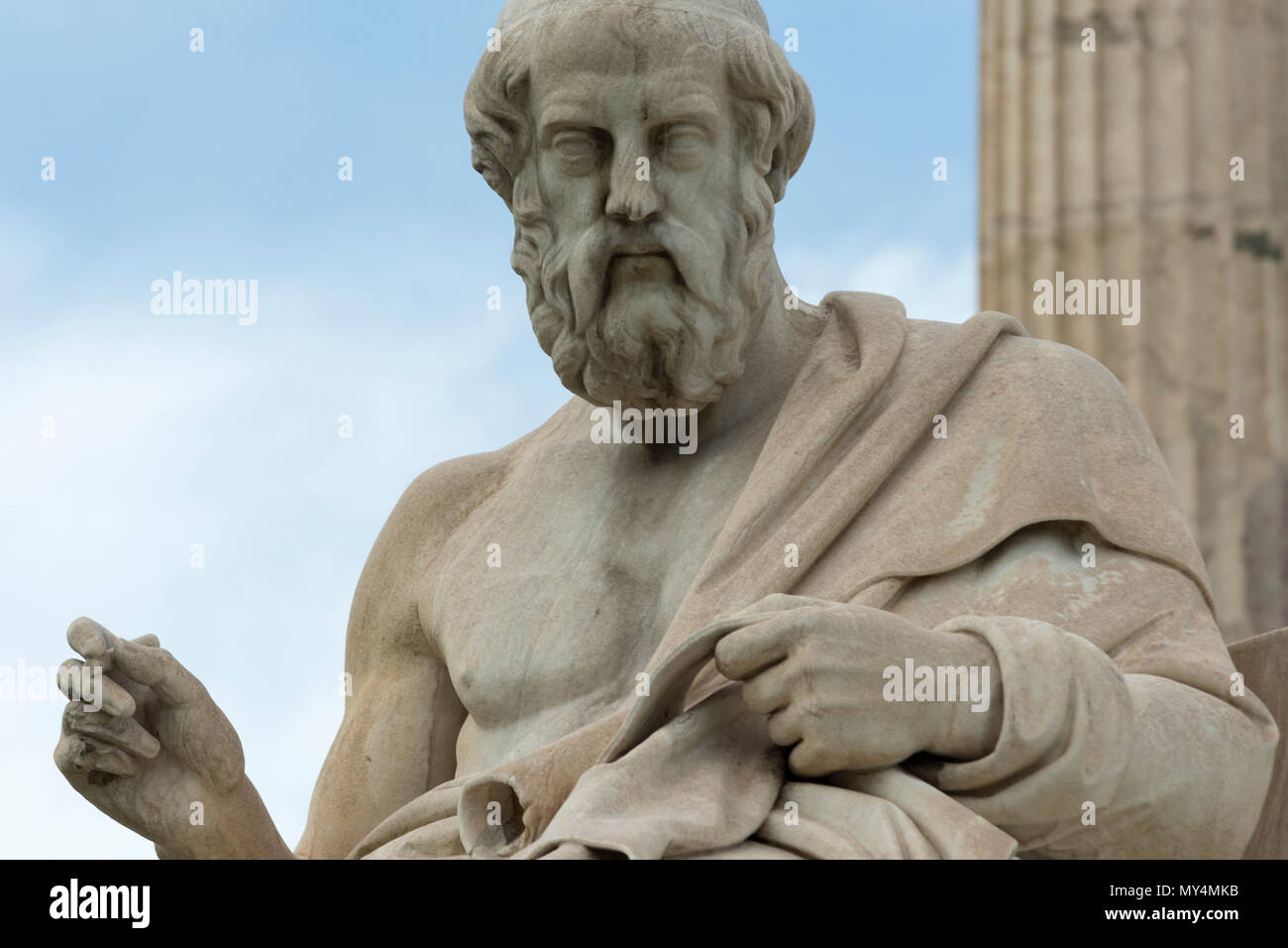 classic statue of Plato from front close up Stock Photo