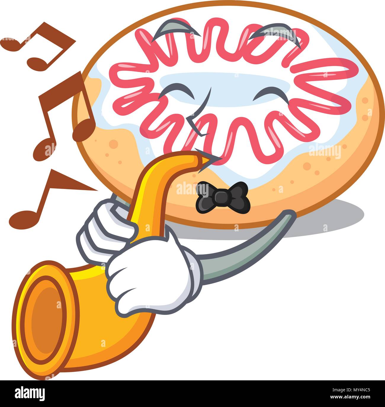 With trumpet jelly donut mascot cartoon Stock Vector Image & Art - Alamy