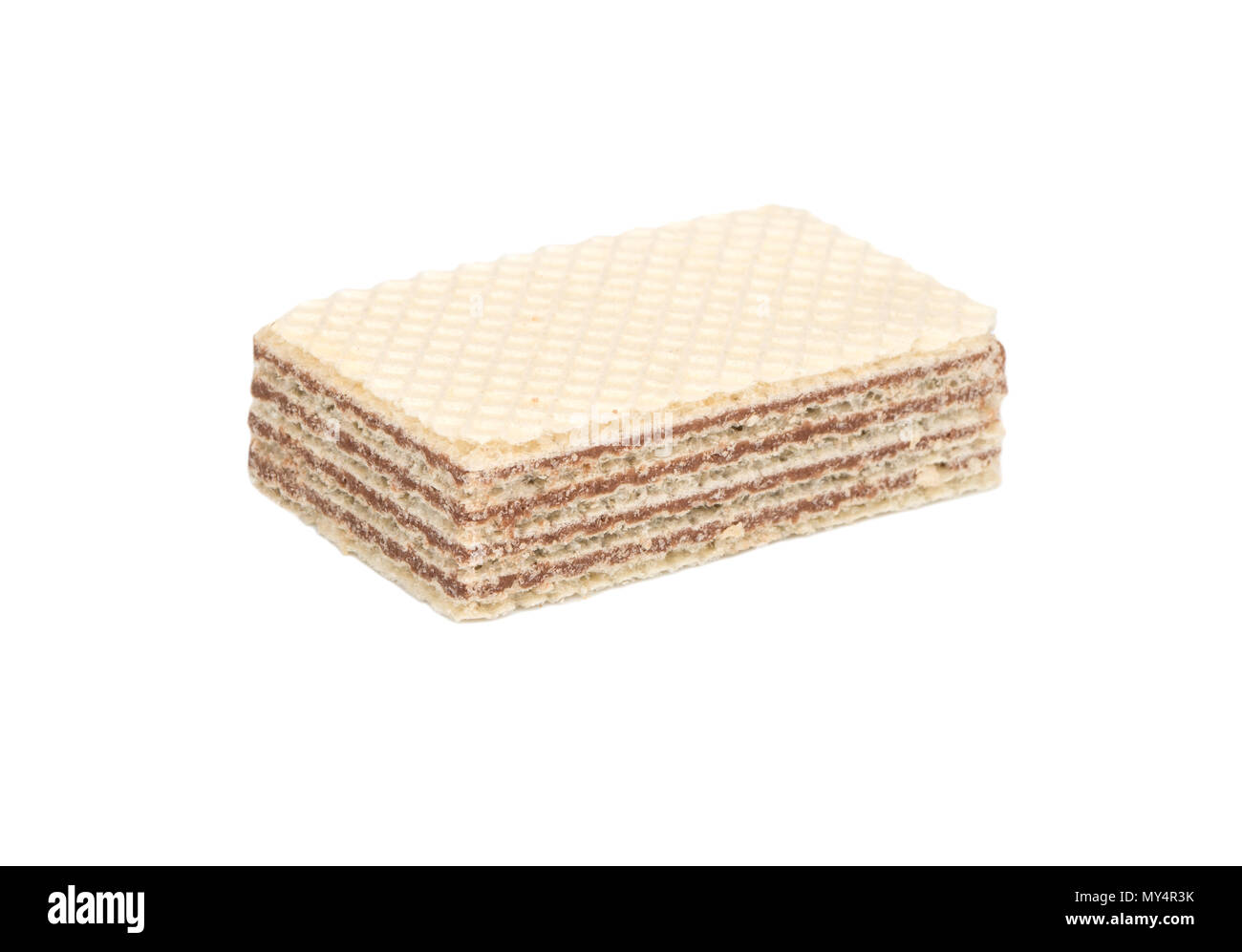Delicious waffle with chocolate isolated on white background Stock ...