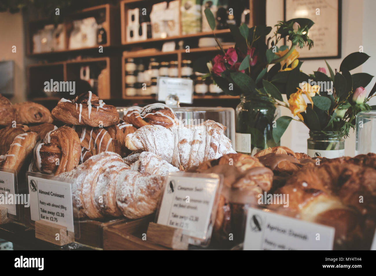 Pastry in the Blackbird Bakery coffee shop Stock Photo Alamy