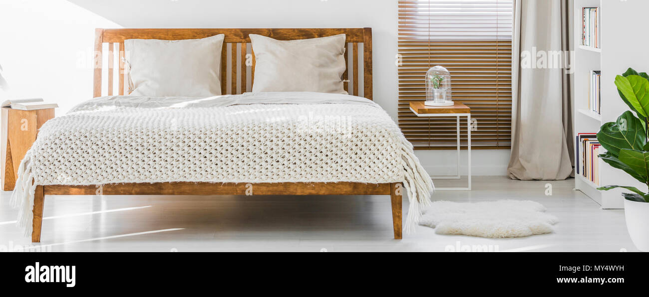 Simple Wooden Double Bed Design