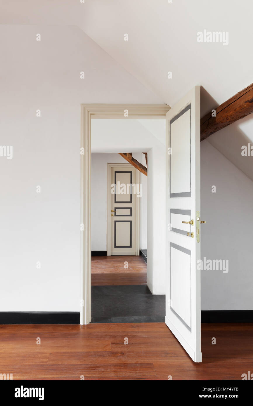 interior, old attic with wooden floor Stock Photo - Alamy