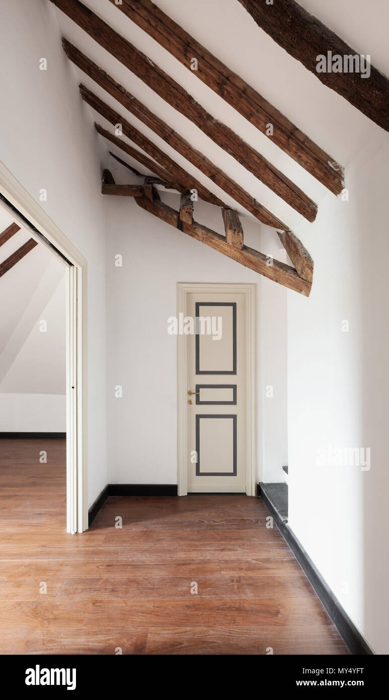interior, old attic with wooden floor Stock Photo - Alamy