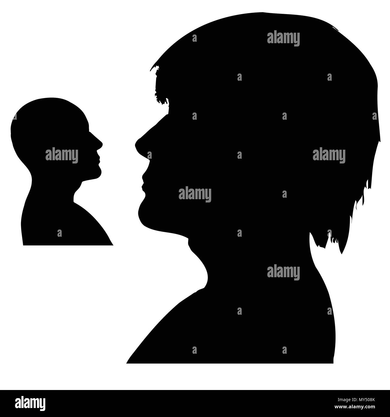 People heads silhouettes illustration Stock Vector Images - Alamy