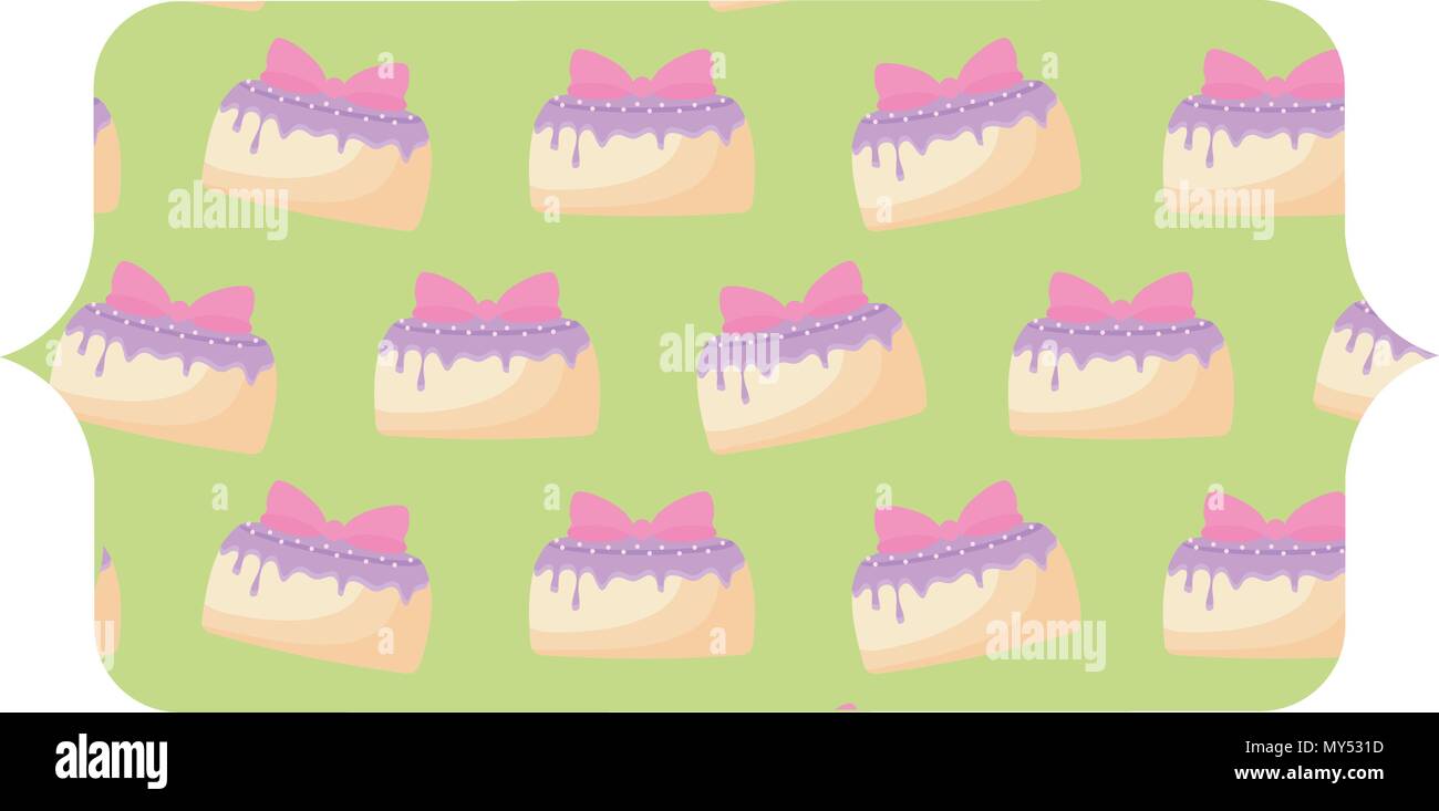banner with birthday cake design over white background, vector ...