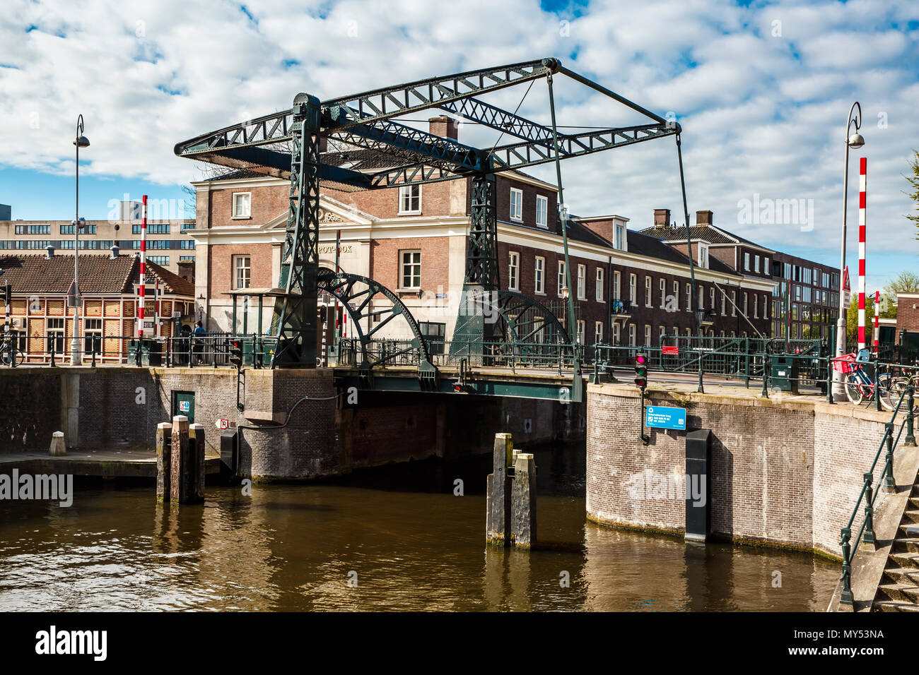 Old metal bridge in Amsterdam Stock Photo