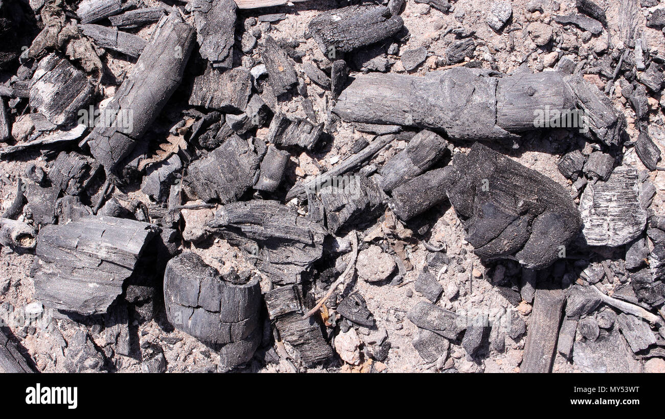 Charcoal and Ash on the Ground Stock Photo Alamy