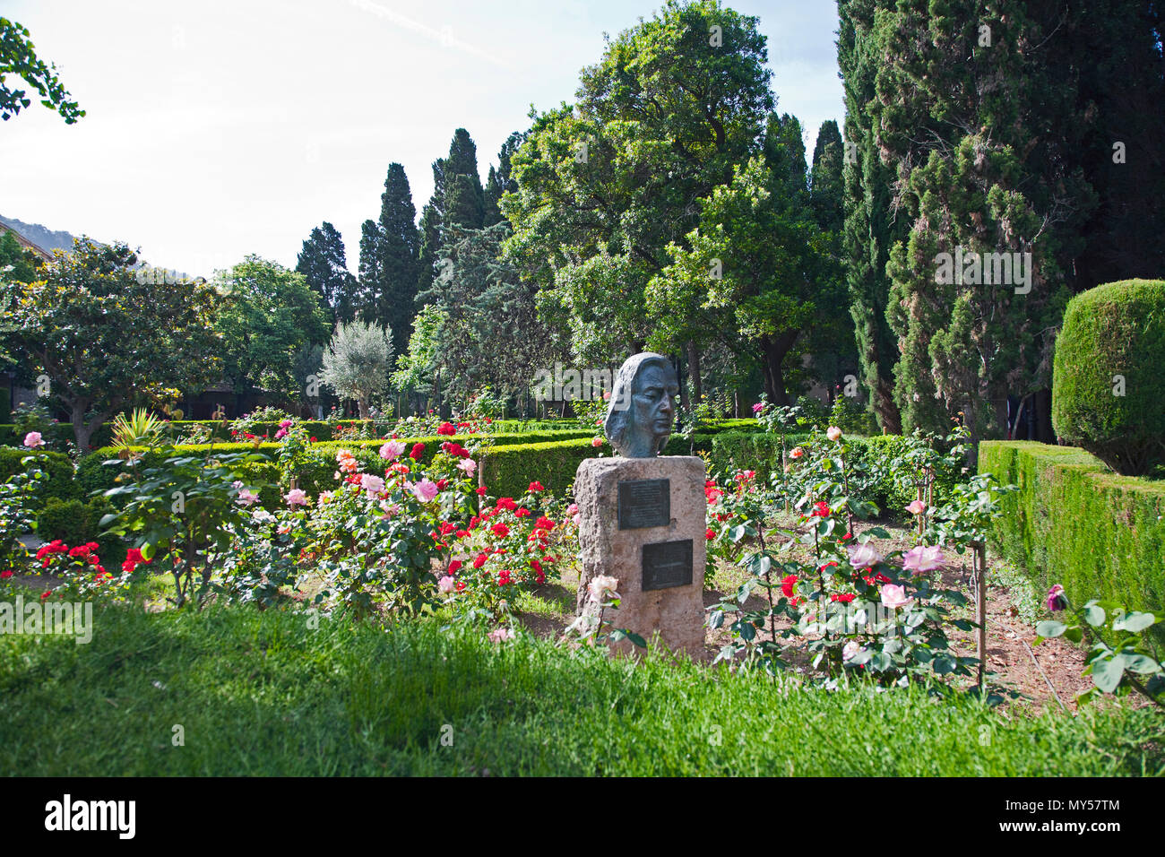 Palma de Mallorca May 30, 2016-- the Chopin and Sand Museum and Garden, used by composer Frederic Chopin in 1838 Stock Photo