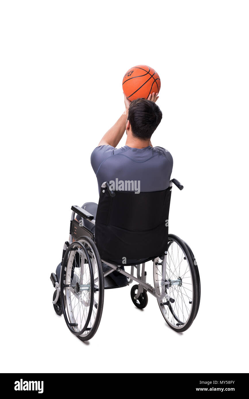Basketball player recovering from injury on wheelchair Stock Photo Alamy