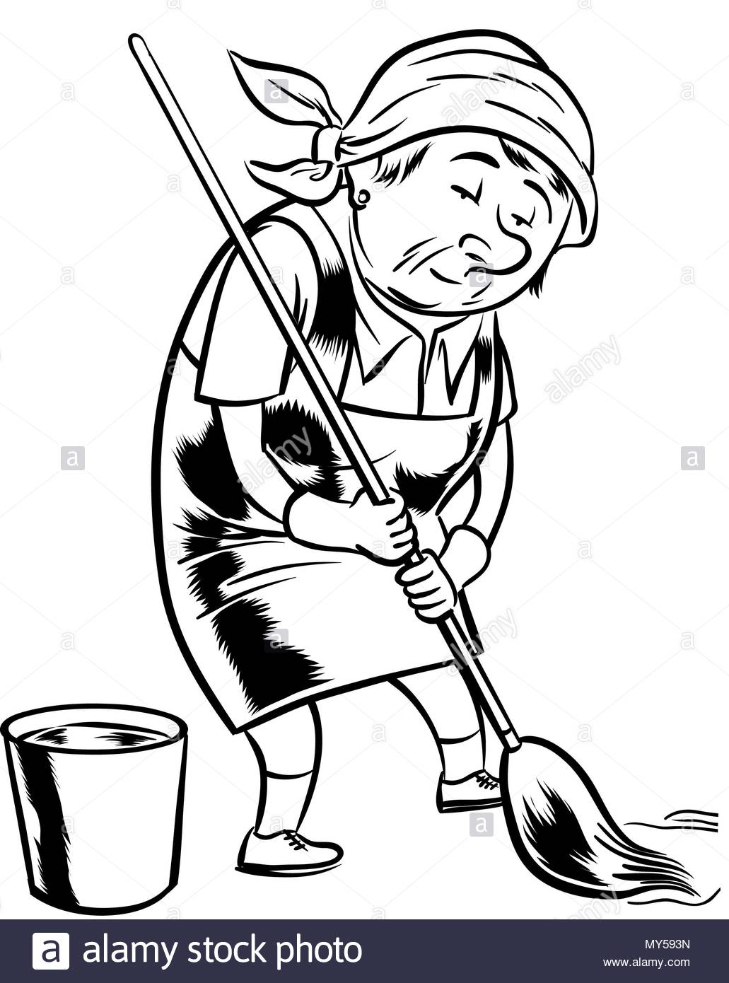 Cleaning Lady Black And White Stock Photos Images