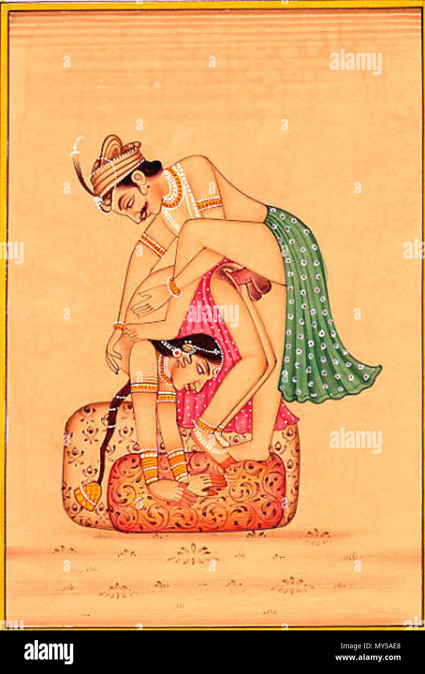 . Kama Sutra Illustration . 19th Century?. Unknown 290 KamaSutra45 Stock Photo