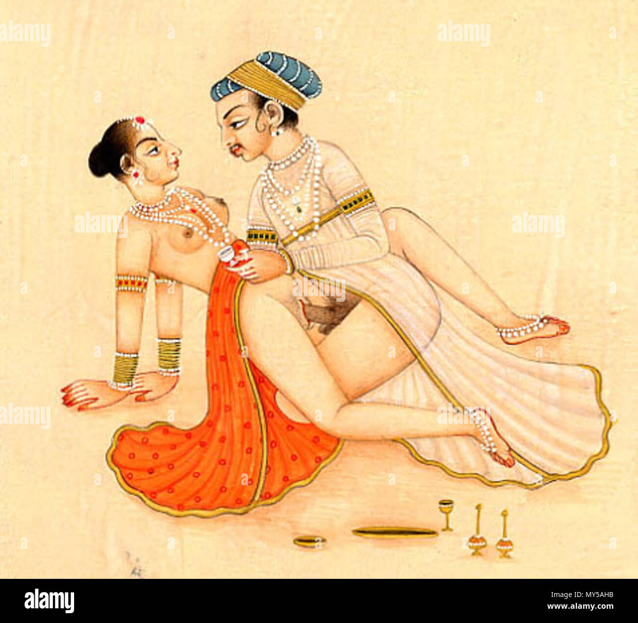 . Kama Sutra Illustration . 19th Century?. Unknown 290 KamaSutra44 Stock Photo