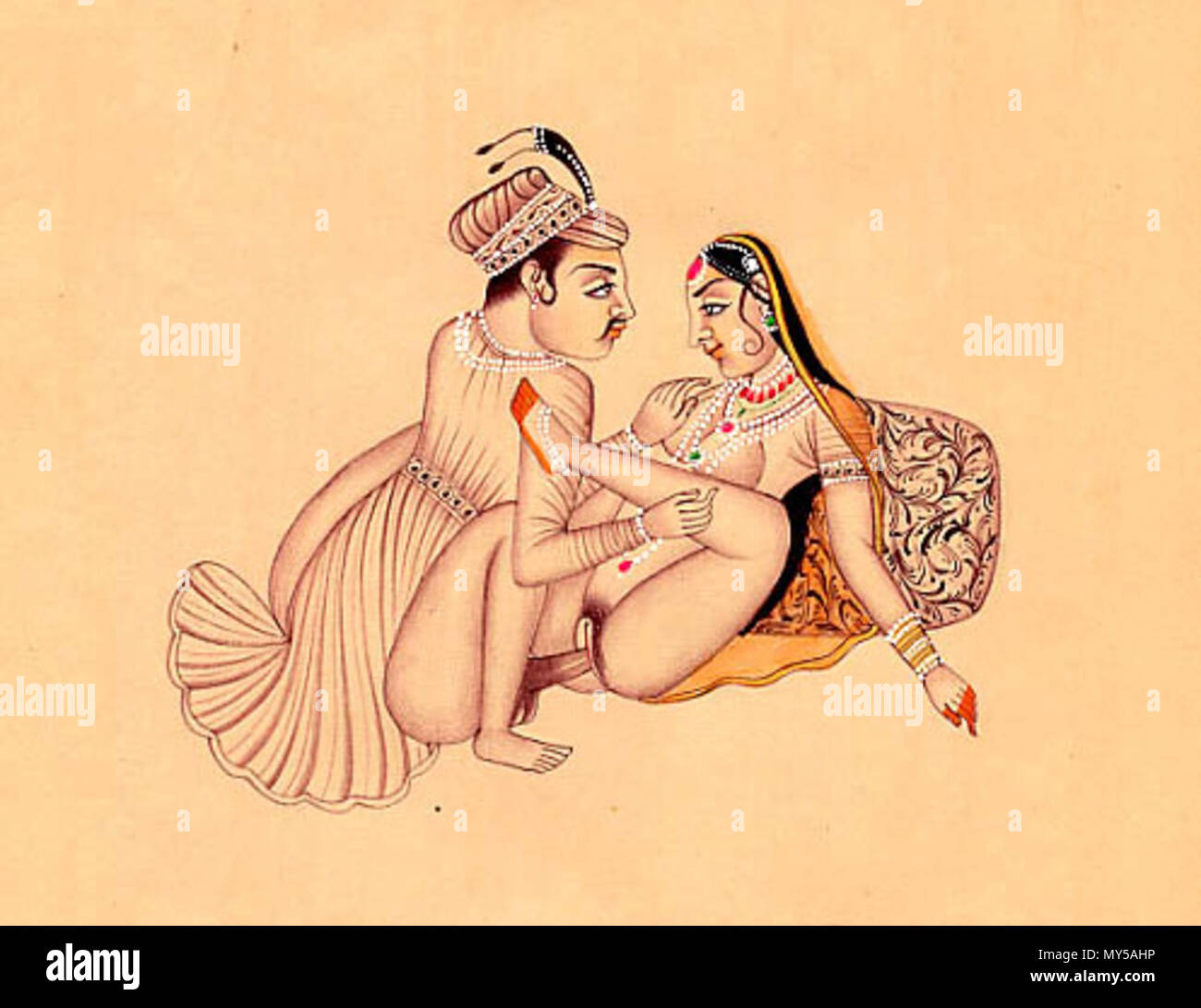 . Kama Sutra Illustration . 19th Century?. Unknown 290 KamaSutra40 Stock Photo