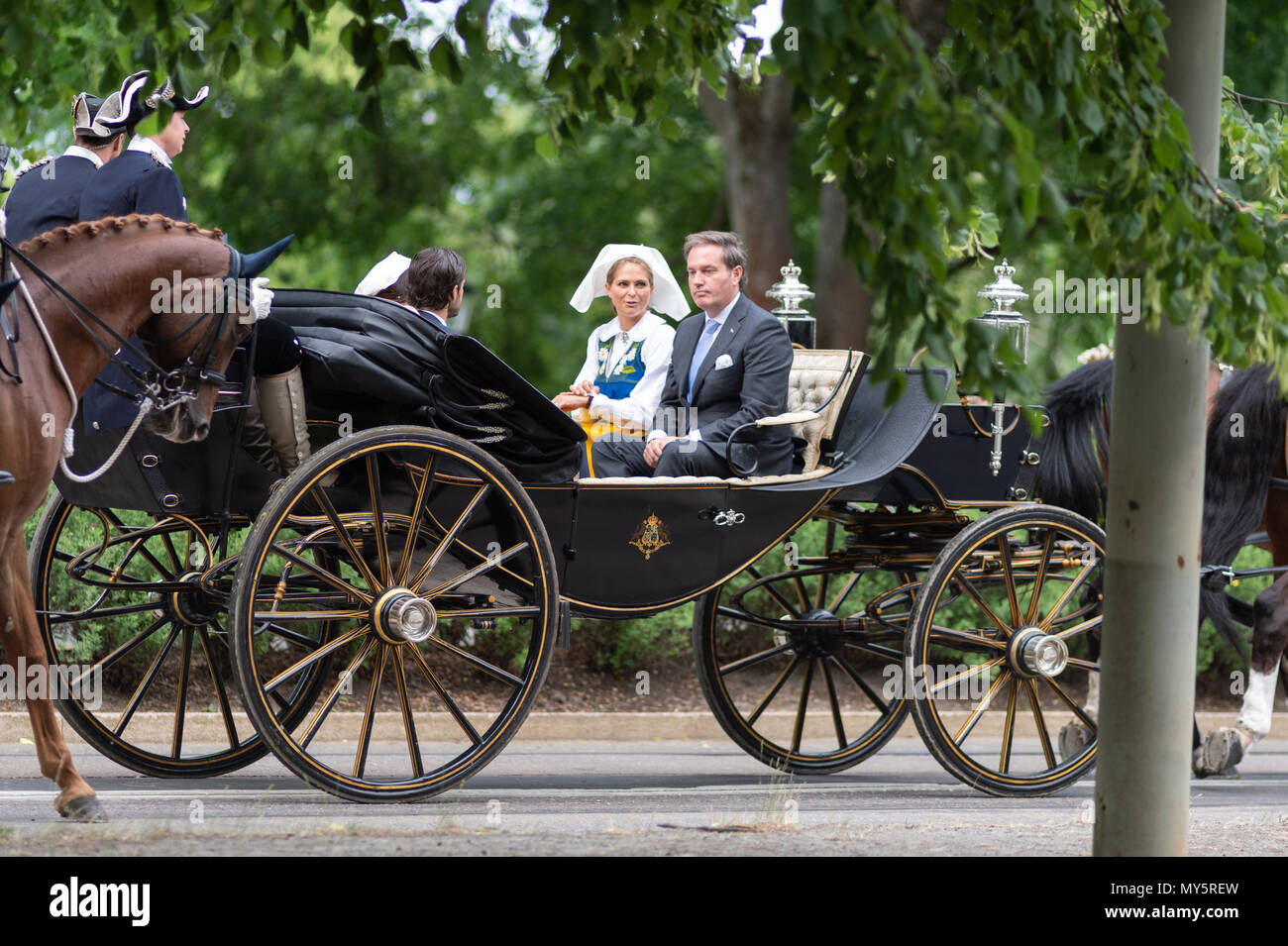 Stockholm, Sweden, June 6, 2018. The Swedish Royal Family celebrating the Swedish National Day in Stockholm. Princess Madeleine and Mr Christopher O´Neill Credit: Barbro Bergfeldt/Alamy Live News Stock Photo
