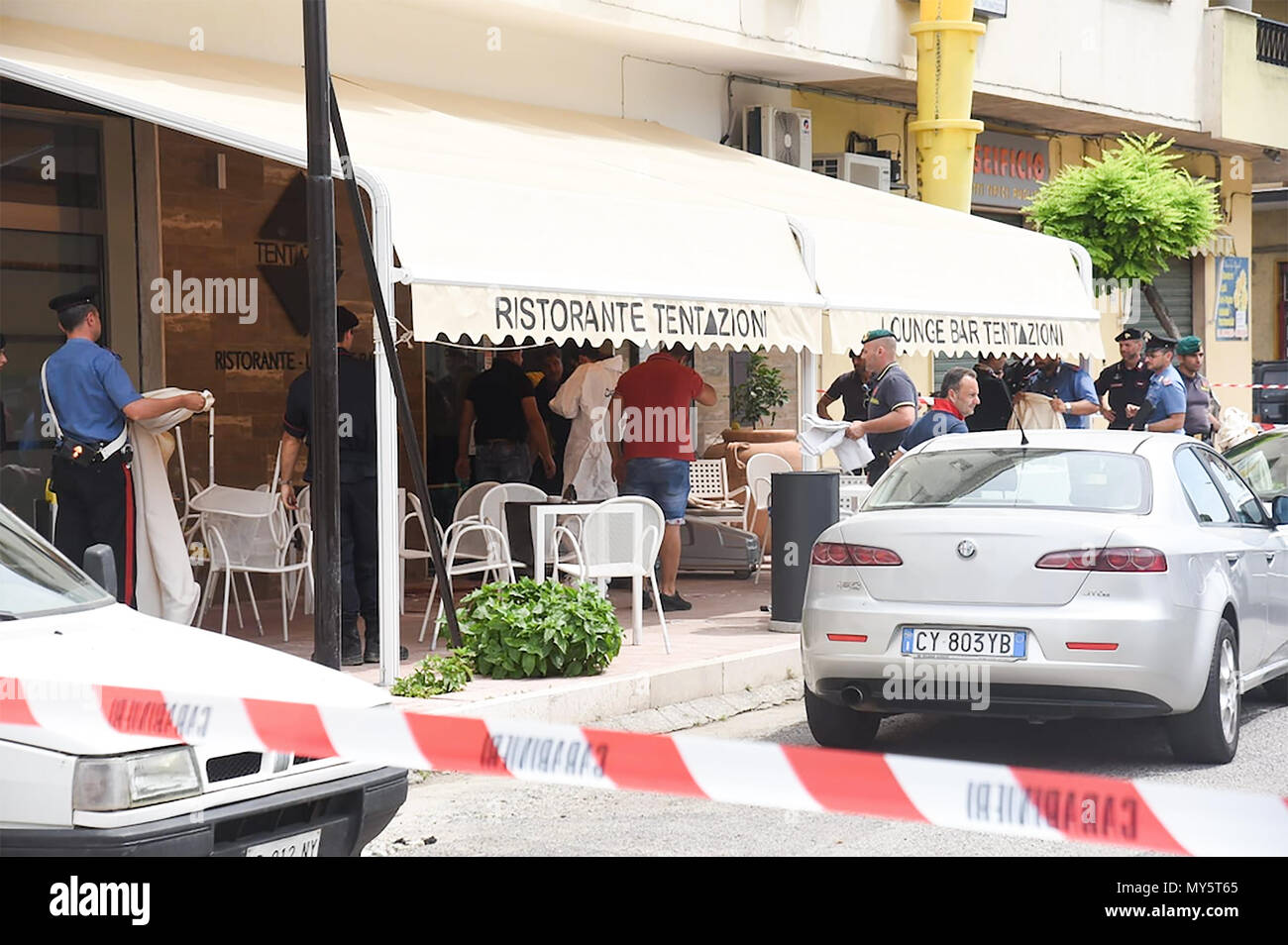 Villapiana, Italy. 6th June, 2018. Villapiana, the murder of Leonardo  Portoraro, boss of the 63-year-old 'ndrangheta, who was shot dead with a  machine gun and today at Villapiana, in Calabria by two, image size:1300x954