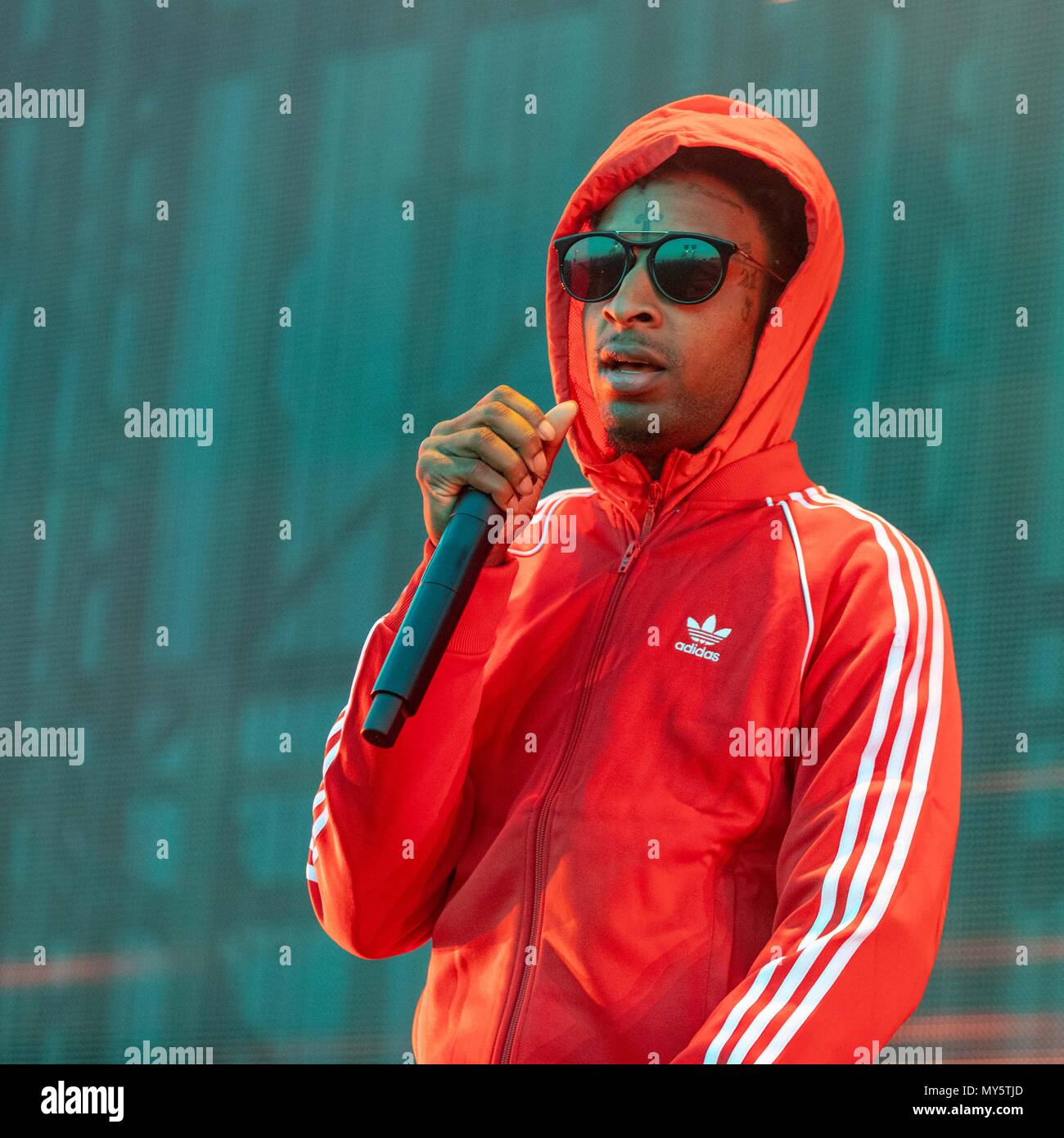 Chicago, Illinois, USA. 5th June, 2018. Rapper 21 SAVAGE (SHAYAA BIN