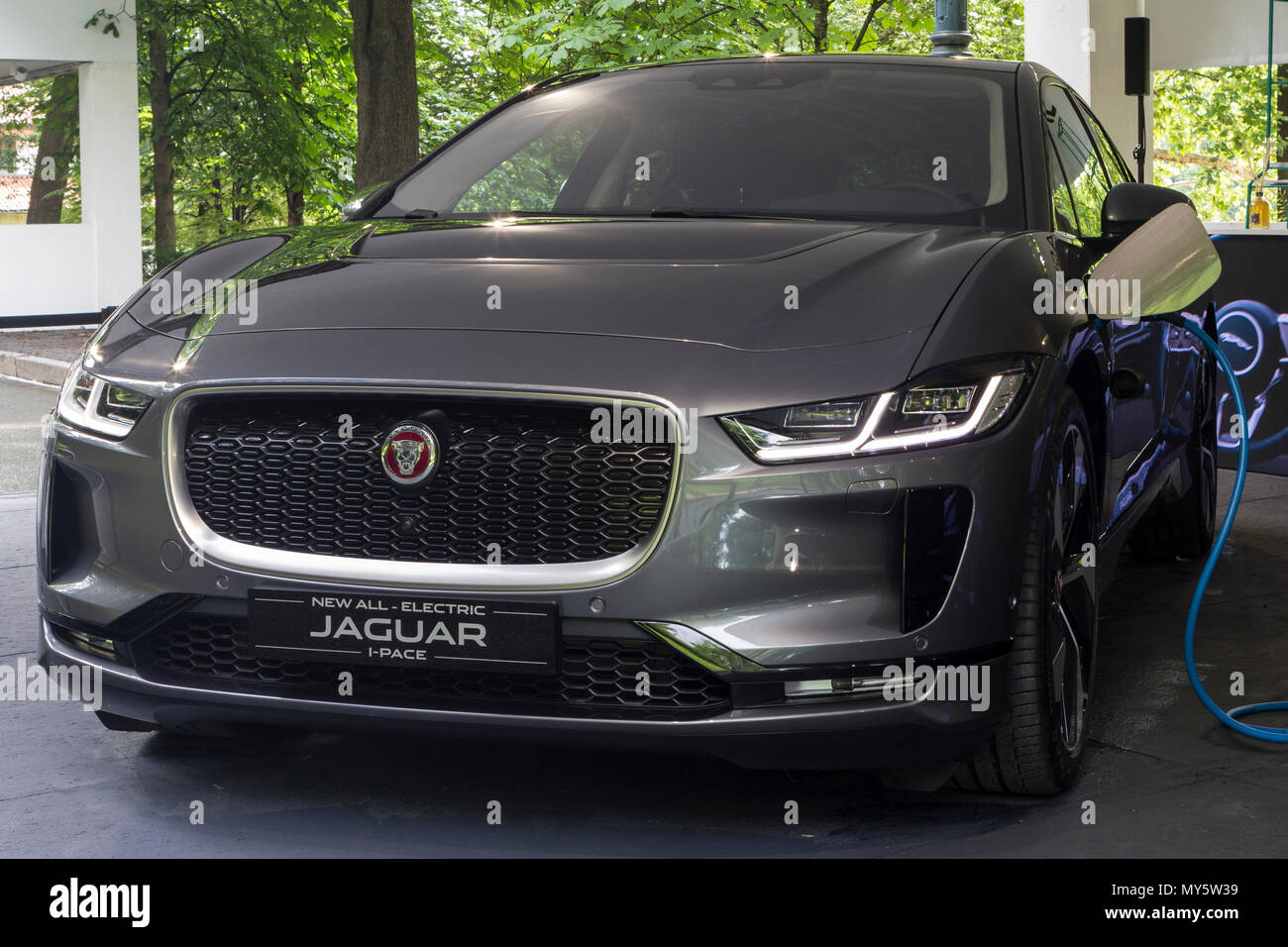 Torino, Italy. 6th June 2018. The electric Jaguar I-Pace. 2018 edition of  Parco Valentino car