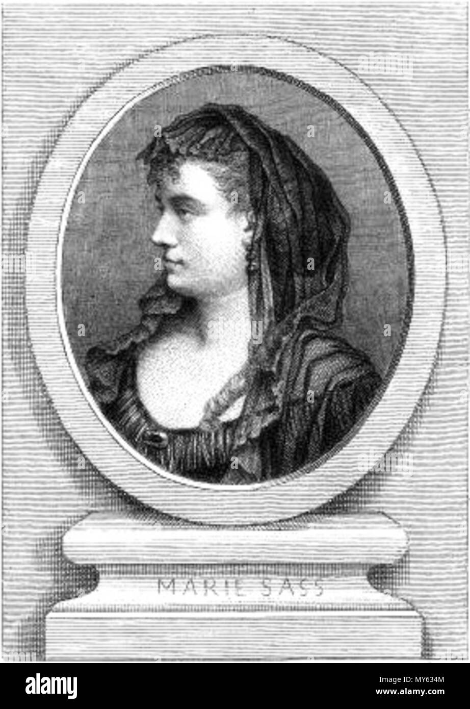 . English: Marie Sass, French operatic soprano. circa 1855. Jean-Denis Nargeot (1795–1865), engraver 347 Marie Sasse - Nargeot - Gallica1 Stock Photo