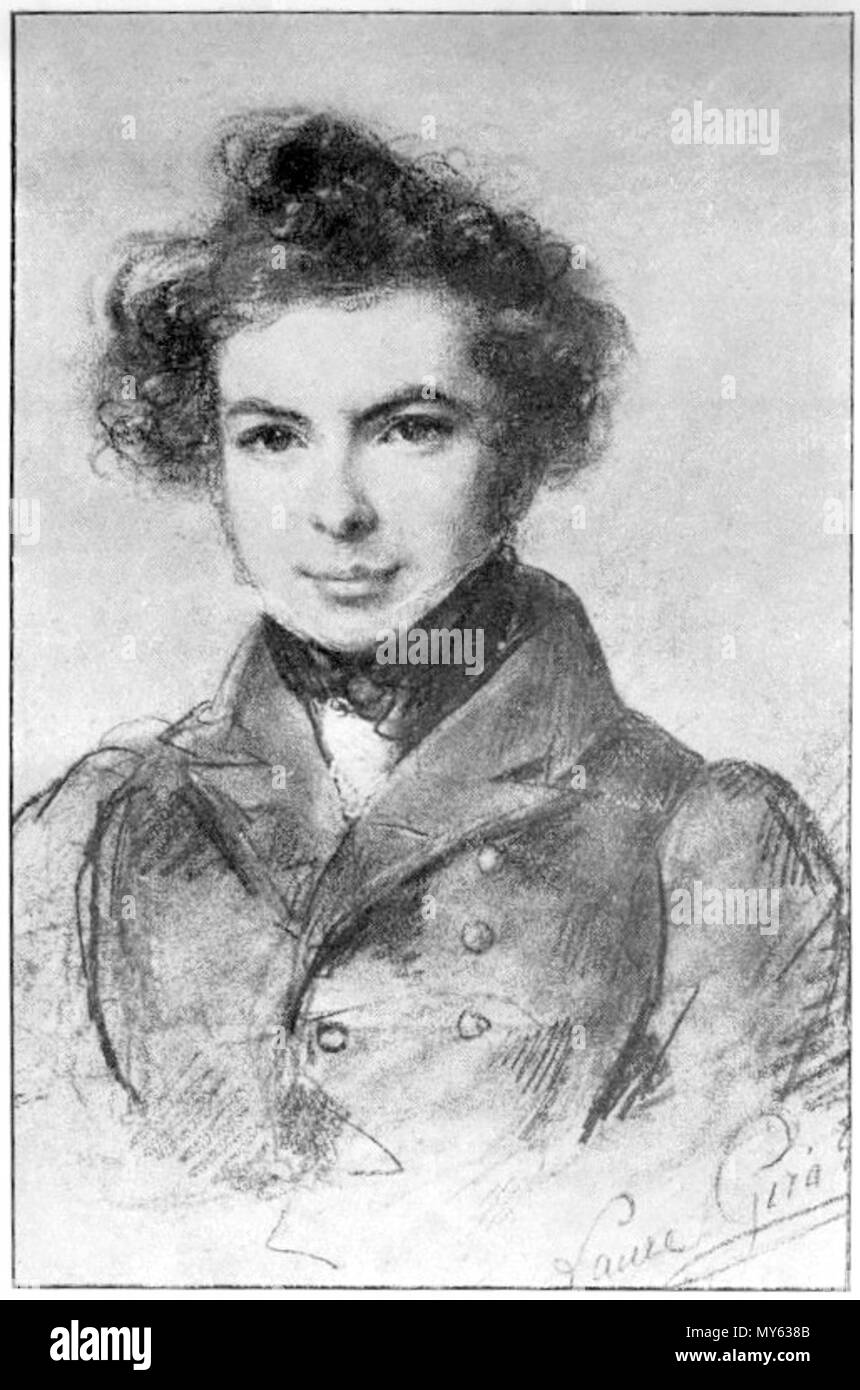 . Paul Foucher (1810–1875), French dramatist . circa 1830. Laure Giraud, artist 184 Paul Foucher (1810-1875) - portrait - LeMonde2005 Stock Photo