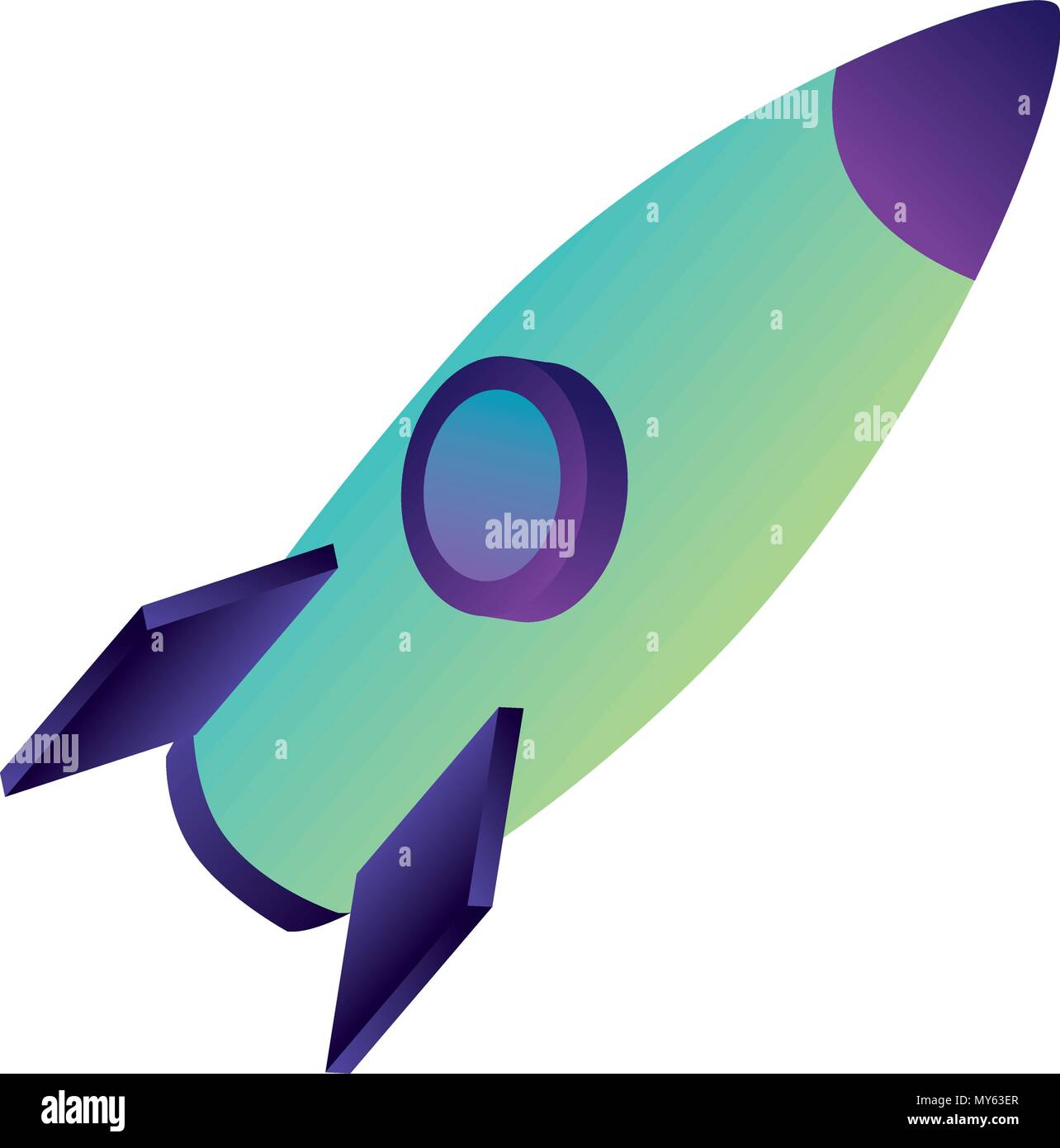 rocket flying isometric icon vector illustration design Stock Vector ...