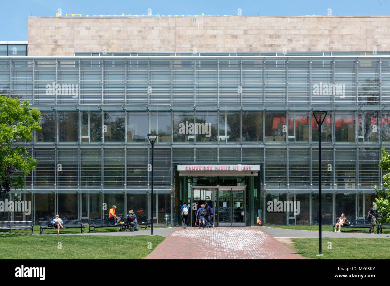 The Cambridge Public Library in Cambridge, Massachusetts, USA Stock