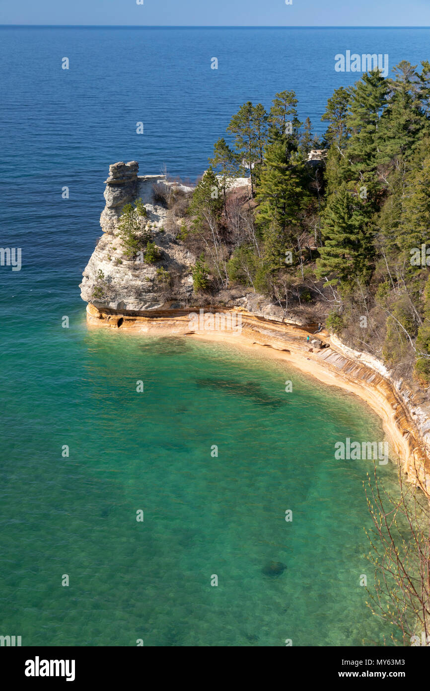 Munising, Michigan - Miners Castle on Lake Superior at Pictured Rocks National Lakeshore. Stock Photo