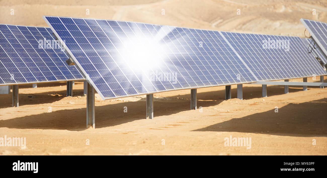 alternative energy, industrial landscape solar batteries in the desert ...