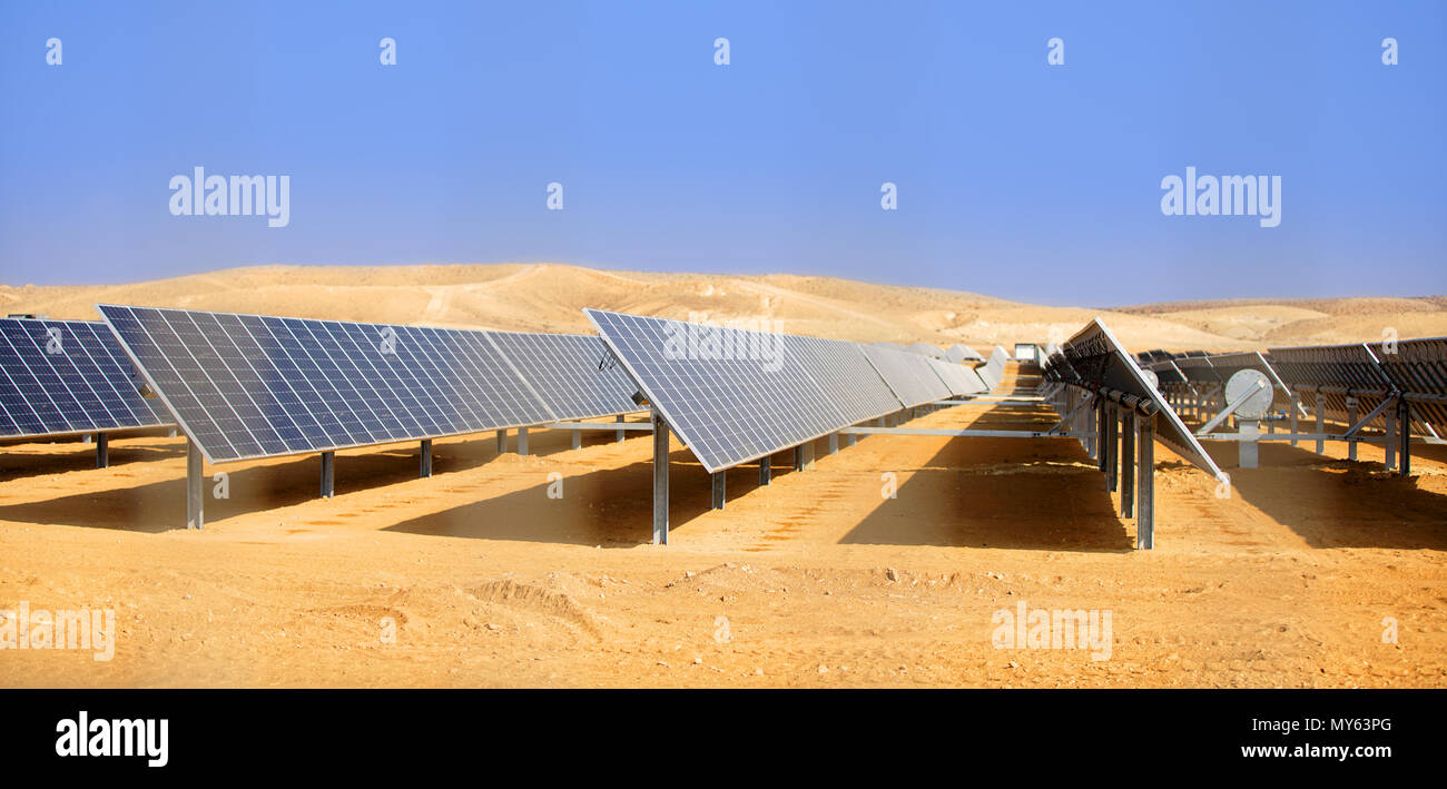 alternative energy, industrial landscape solar batteries in the desert ...