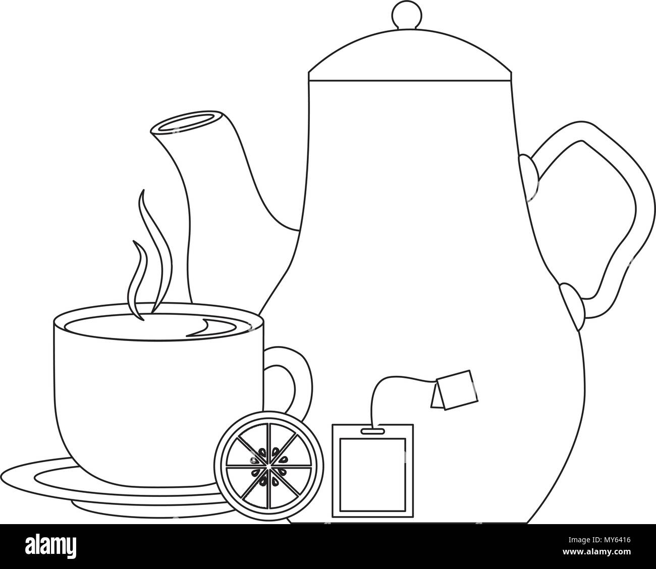 delicious lemon tea set icons vector illustration design Stock Vector ...