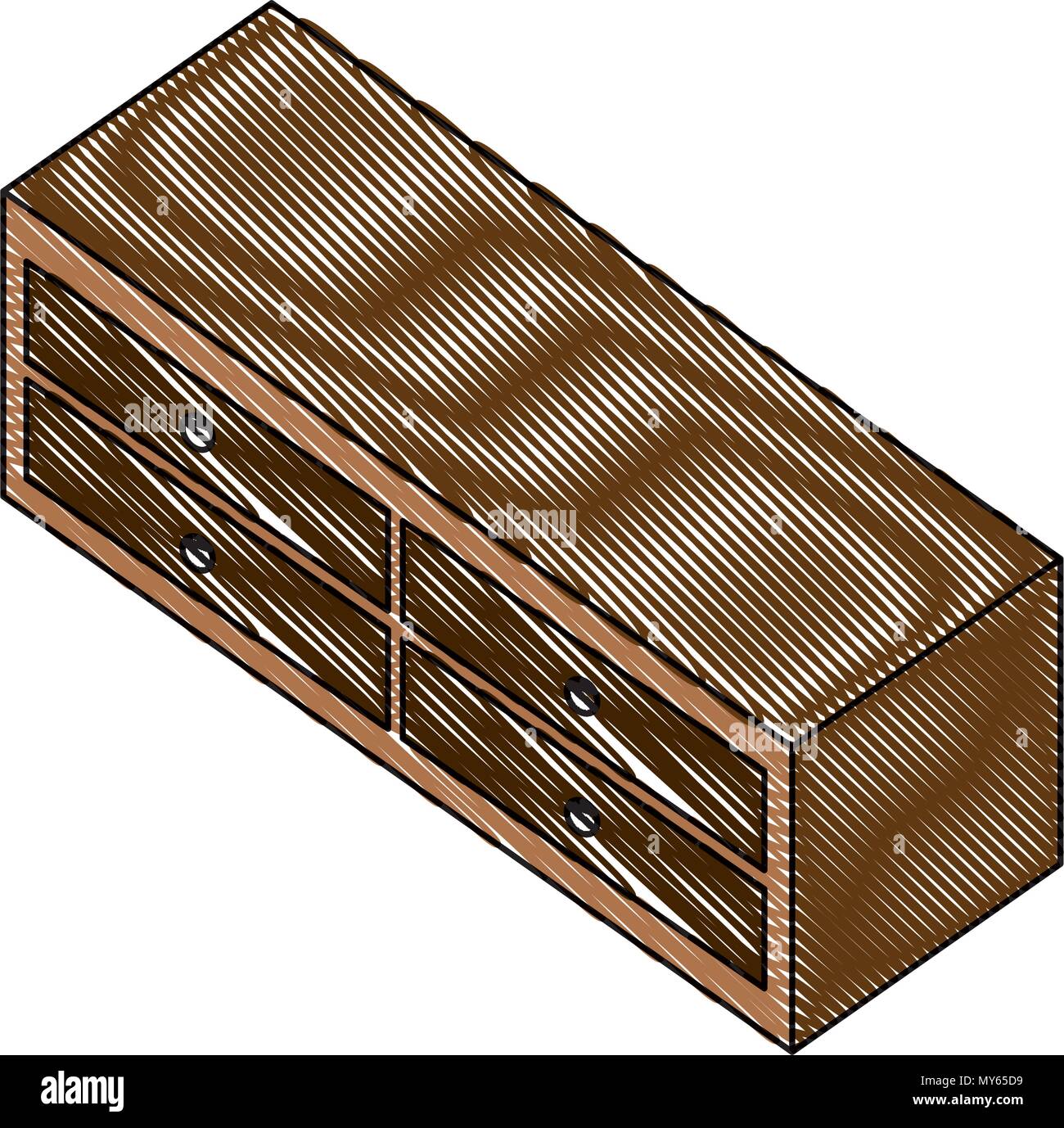wooden cabinet isometric icon Stock Vector Image & Art - Alamy
