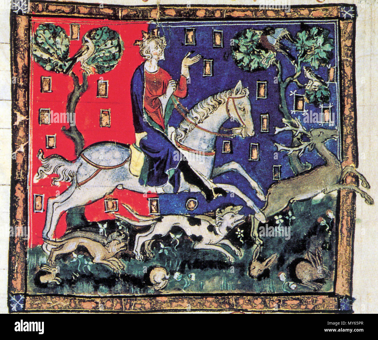 .    This image is a JPEG version of the original PNG image at File: King John from De Rege Johanne.png. Generally, this JPEG version should be used when displaying the file from Commons, in order to reduce the file size of thumbnail images. However, any edits to the image should be based on the original PNG version in order to prevent generation loss, and both versions should be updated. Do not make edits based on this version. Admins: Although this file is a scaled-down duplicate, it should not be deleted! See here for more information.  King John of England, 1167-1216. Illuminated manuscrip Stock Photo