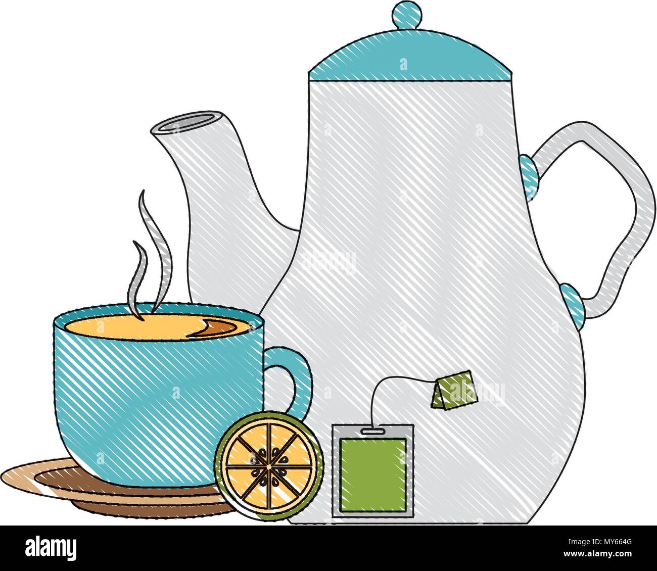 delicious lemon tea set icons Stock Vector Image & Art - Alamy
