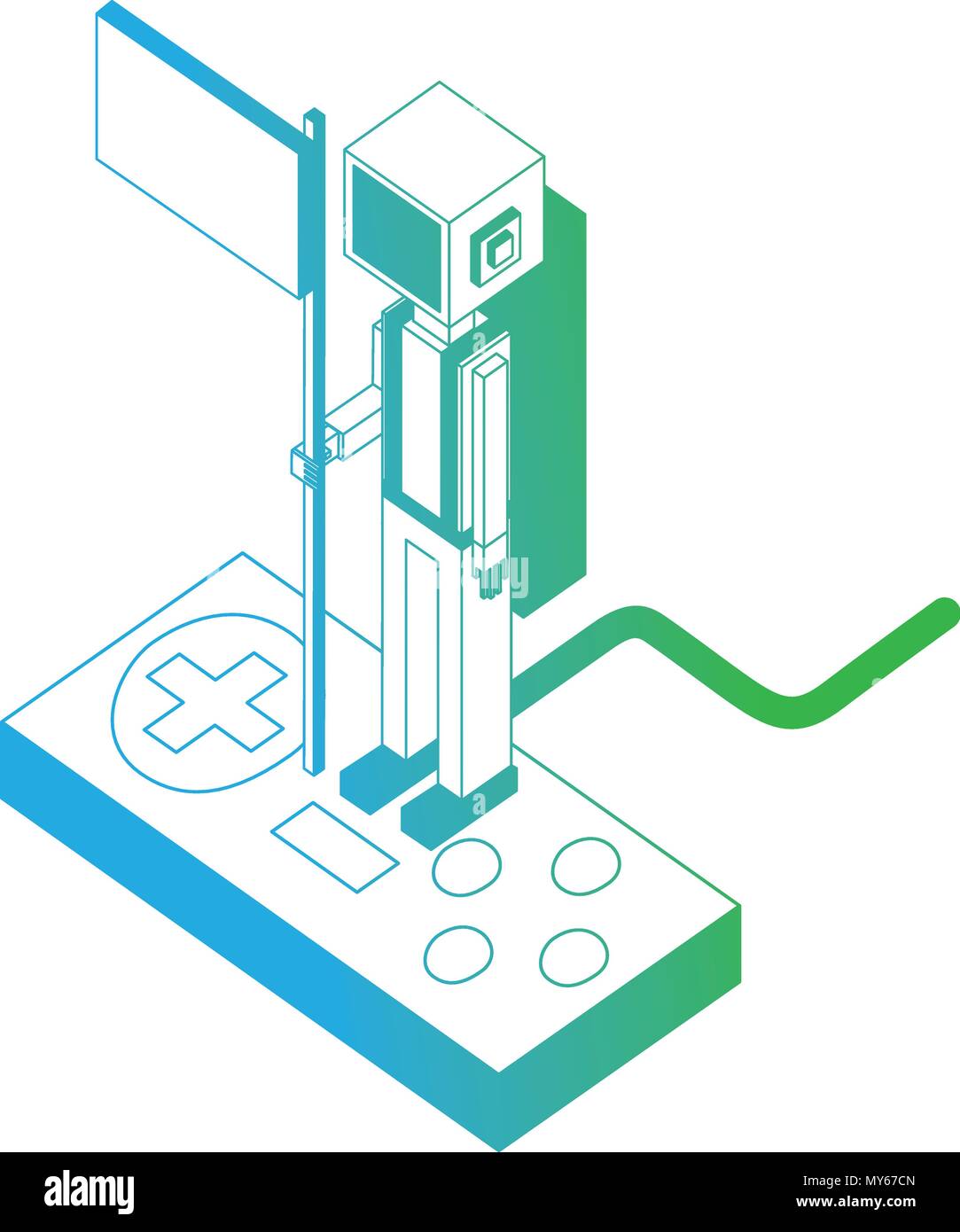 game control with avatar isometric Stock Vector