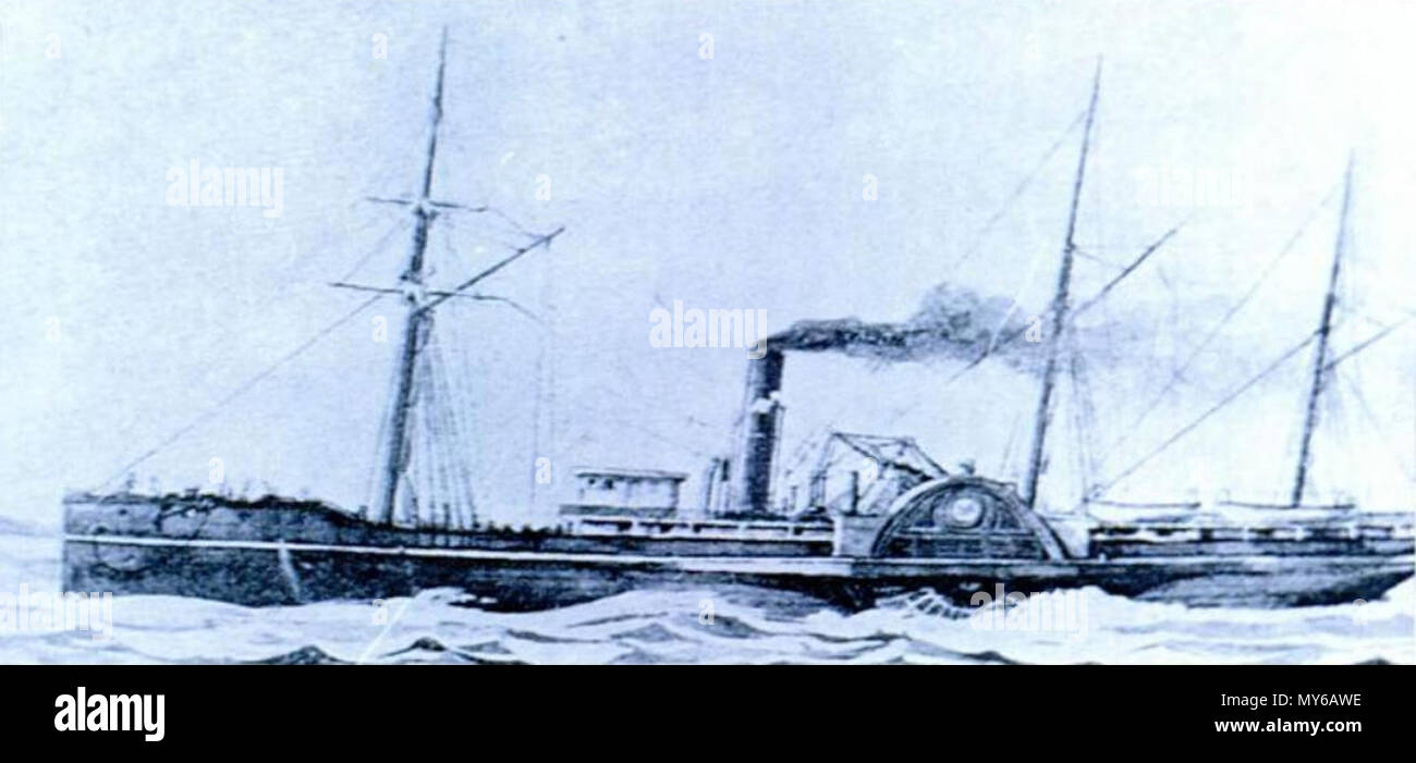 . English: Picture of the 19th century steam ship SS Pacific, which in ...