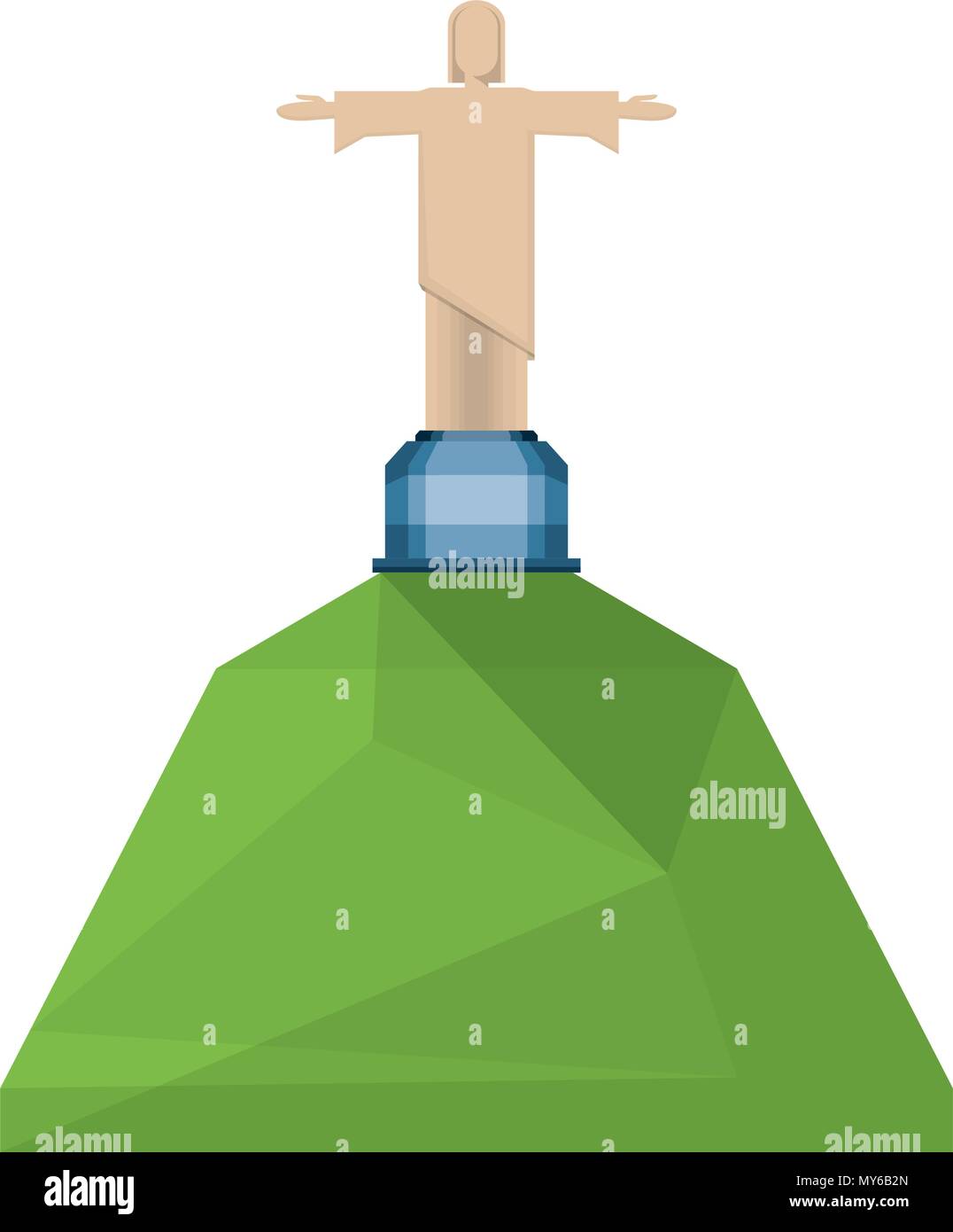 Christ the Redeemer statue icon over white background, vector ...