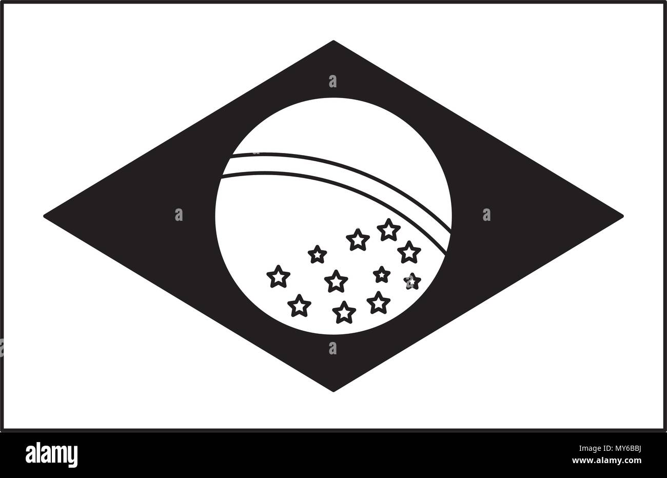 Brazil flag icon over white background, vector illustration Stock ...