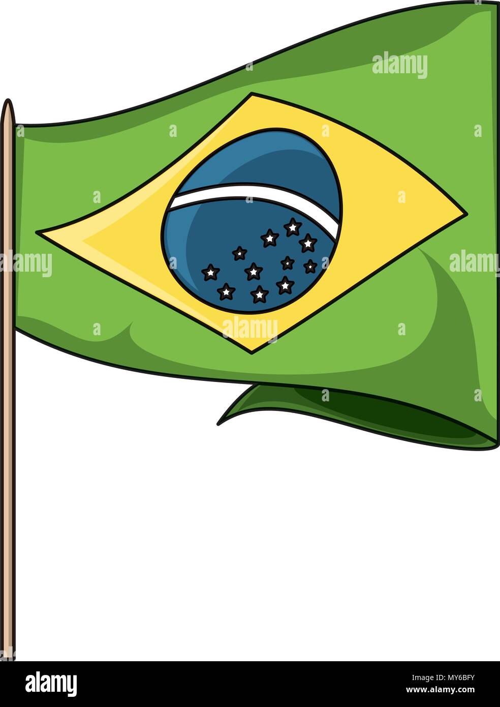 brazilian flag icon over white background, vector illustration Stock ...