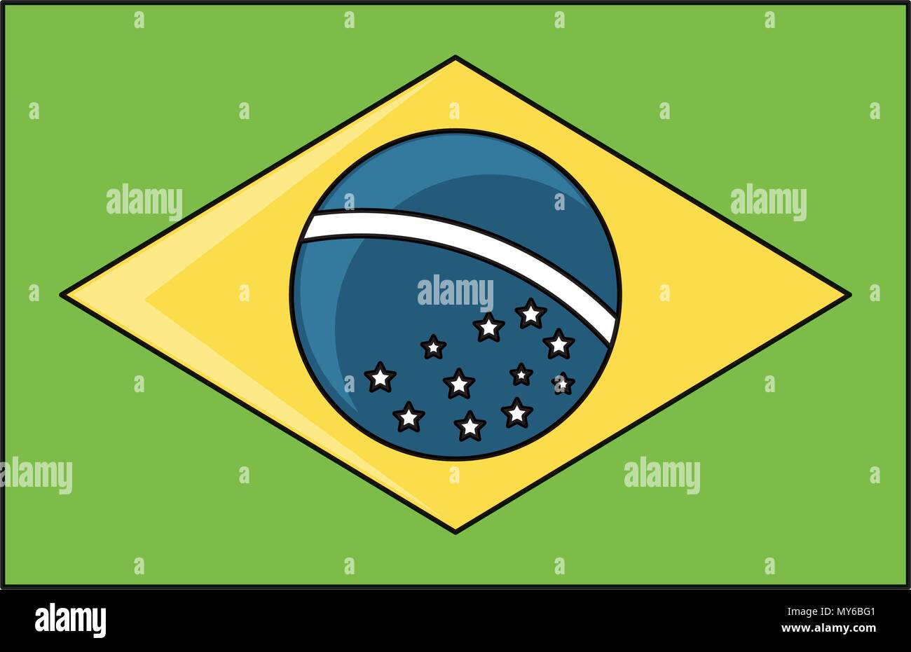 brazilian flag icon over white background, vector illustration Stock ...