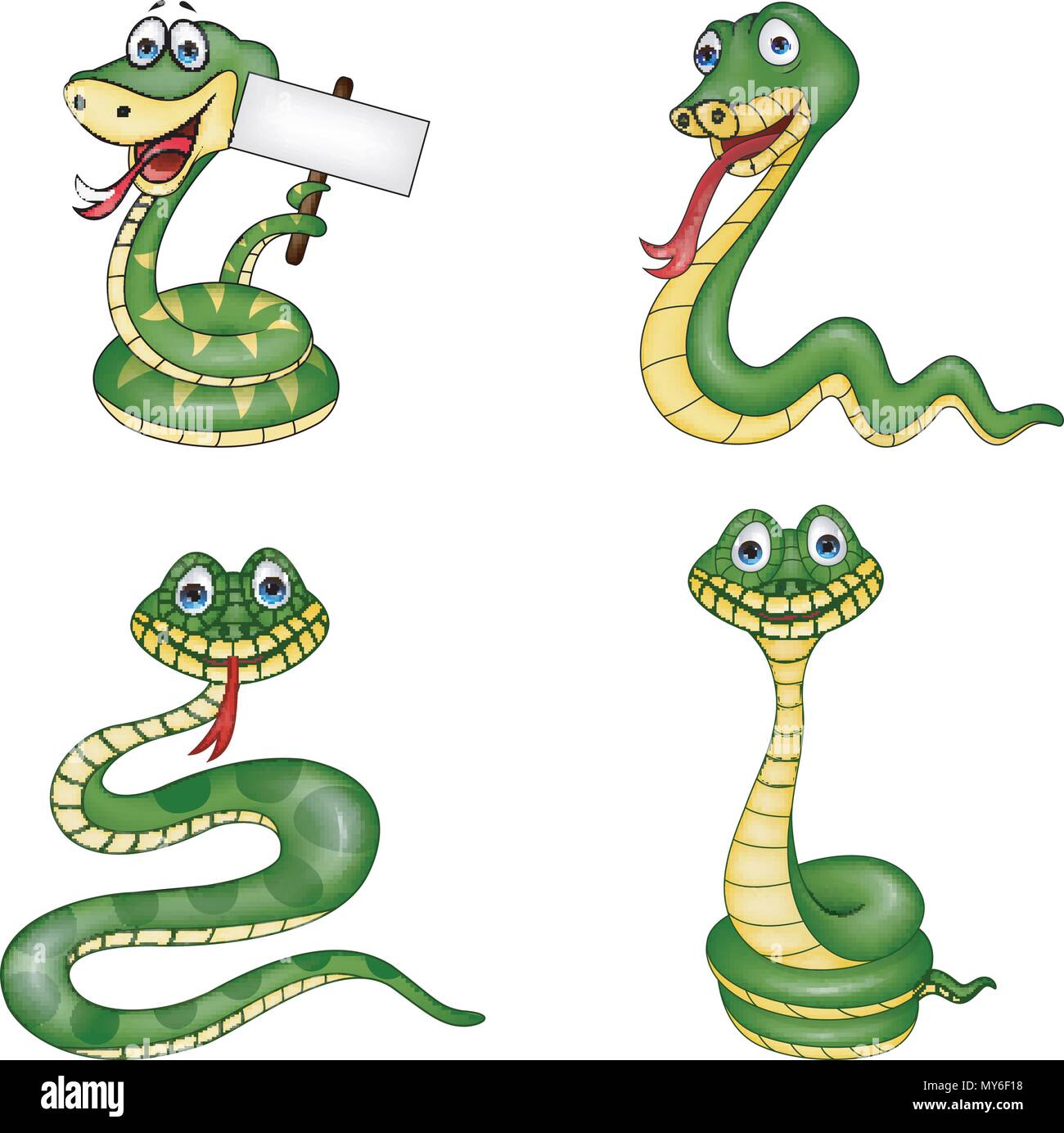 snake collection set Stock Vector