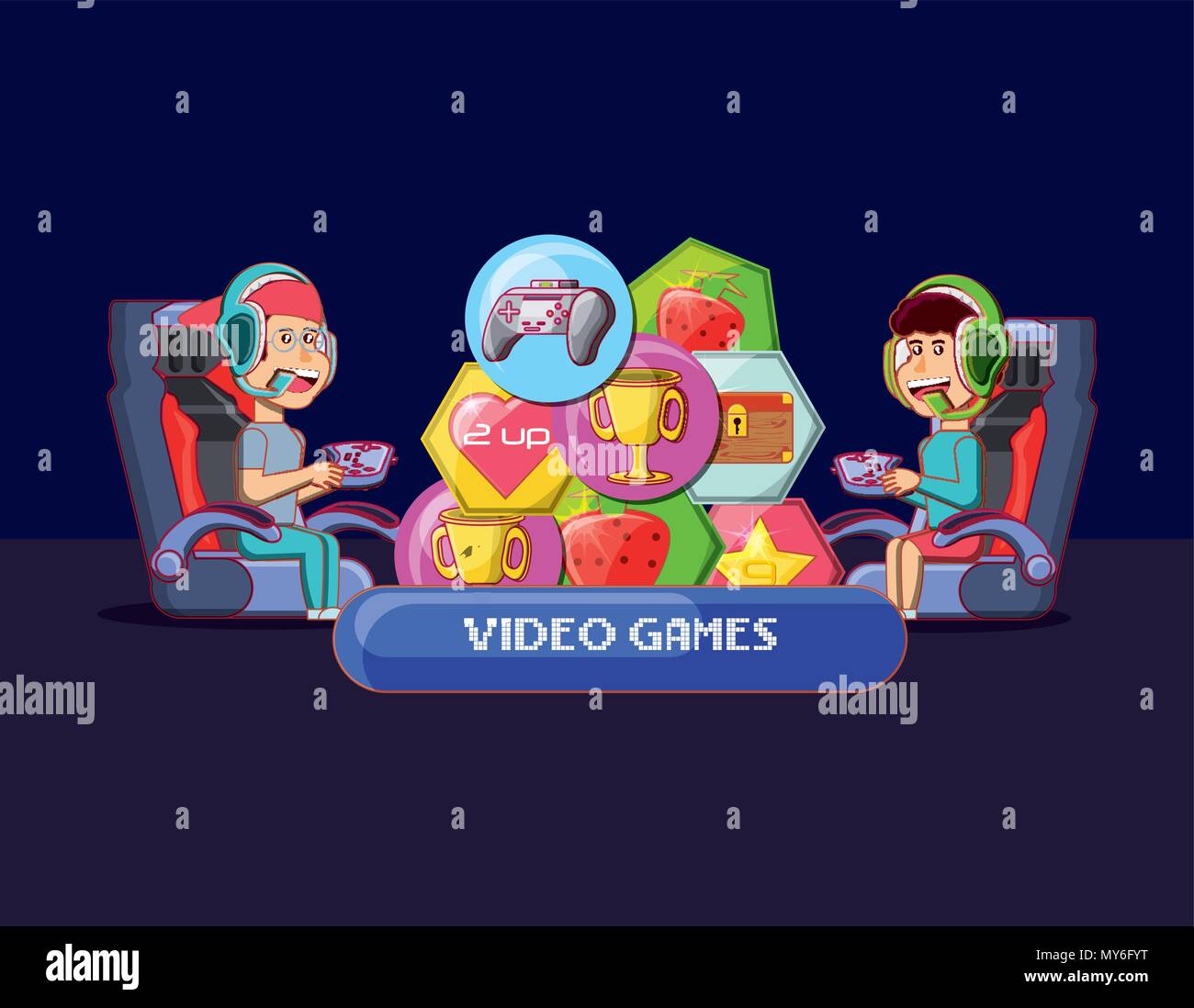 Kids playing video games Vectors & Illustrations for Free Download