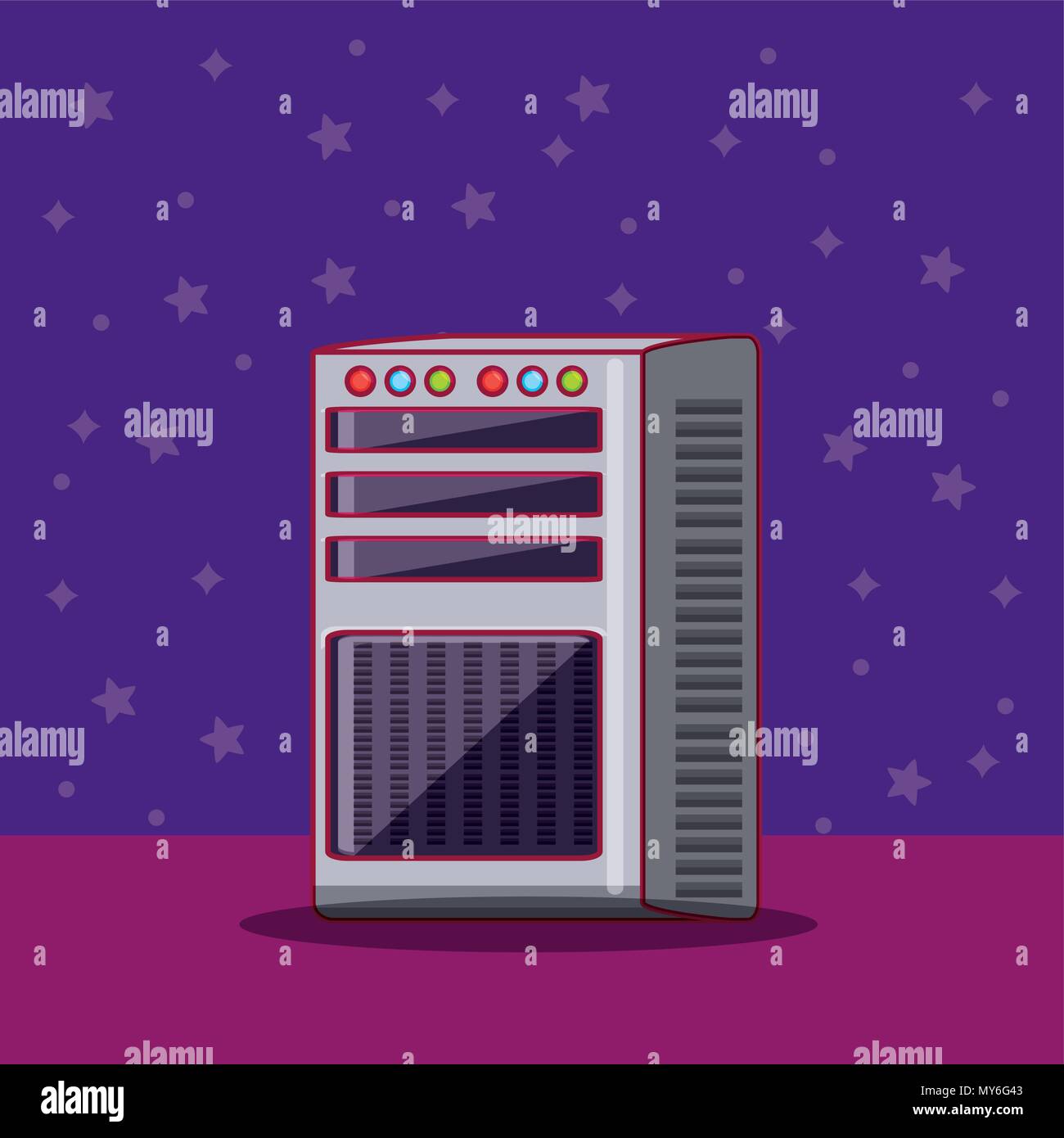 video game console icon over purple background, vector illustration ...
