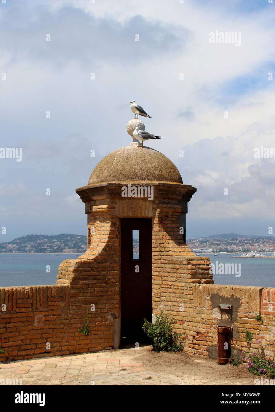 Listed as a historic monument, the Fort Royal on Sainte Marguerite Island owes its notoriety to its most famous prisoner, the Man in the Iron Mask. Stock Photo