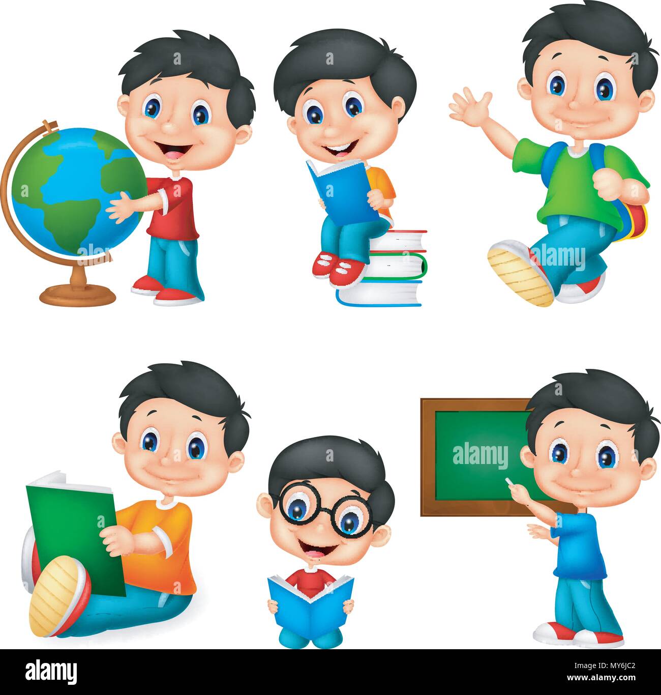 Cartoon little boy collection set Stock Vector Image & Art - Alamy