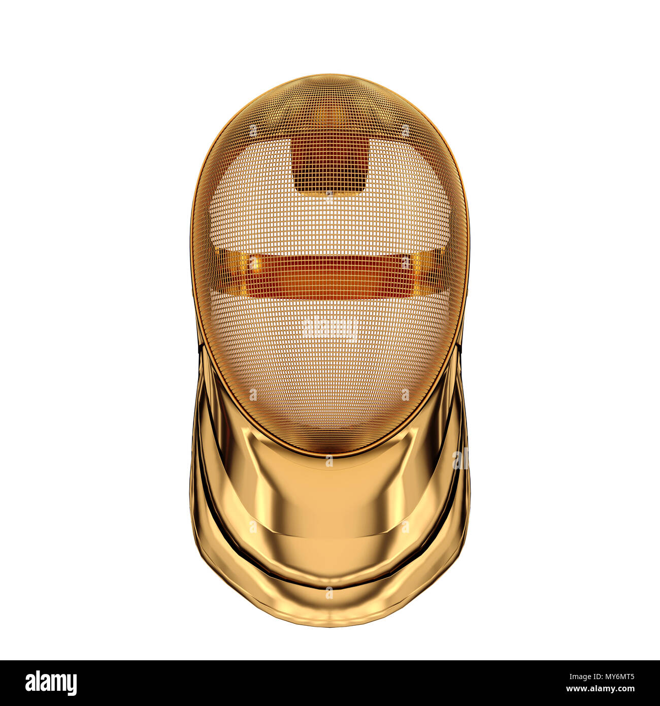 Golden Fencing Helmet Stock Photo Alamy